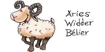 Widder, Aries, Bélier, Zeichnung