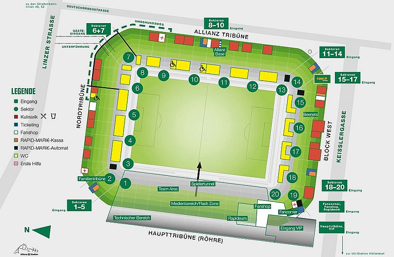 Lage- und Sitzplan Allianz Stadion