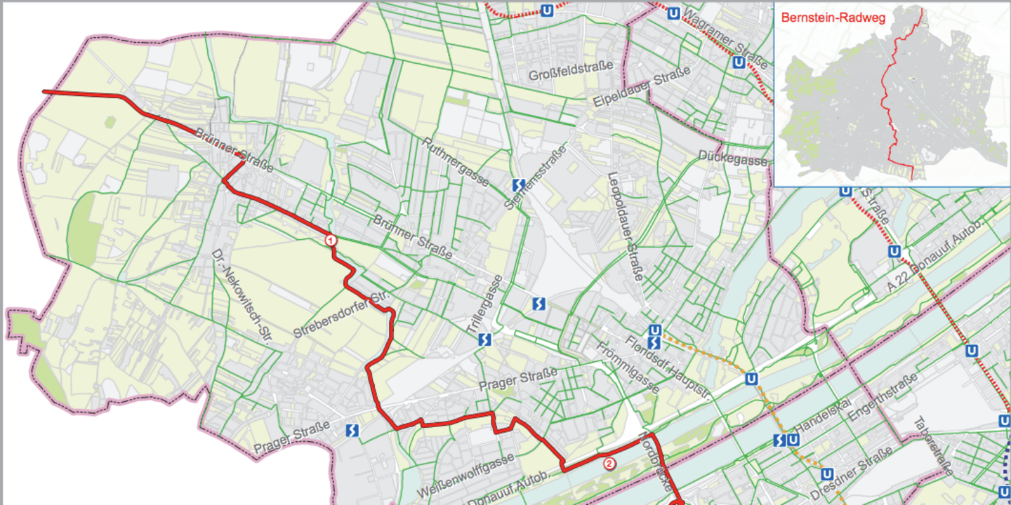 Karte des Radweg Bernsteinroute