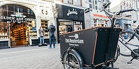 Transportfahrrad in der Stadt