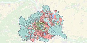 Wien Karte mit den Ergebnissen der Nationalratswahl 2019