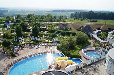 Der Pool von oben fotographiert