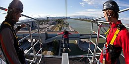 Sprungturm Spider Rock in der Marina Wien