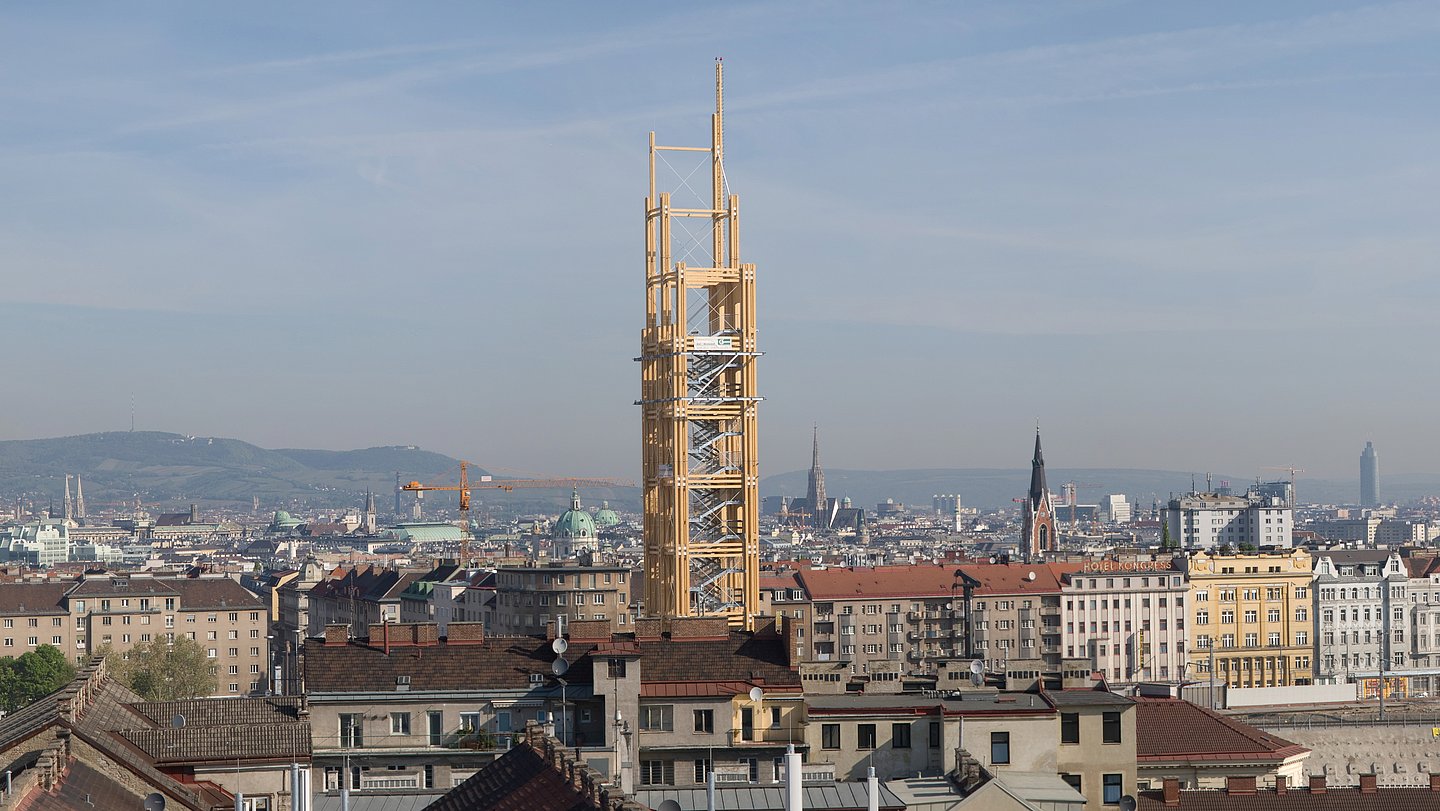 Aussicht vom bahnorama über Wien