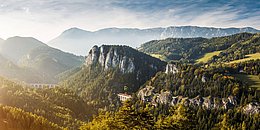 Blick vom Semmering auf die Semmeringbahn