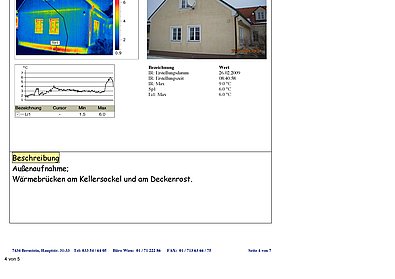 Dokument Thermografische Inspektion Musterhaus abfotografiert