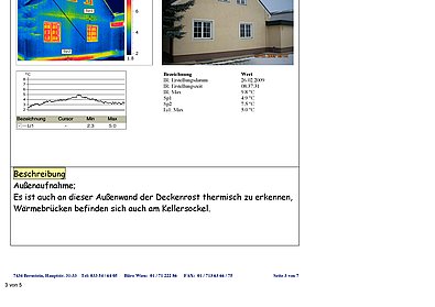 Dokument Thermografische Inspektion Musterhaus abfotografiert