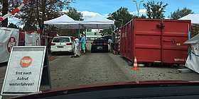 Der Drive-In der Teststraße beim Stadion