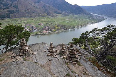 Fluß in der Wachau von Berg fotographiert