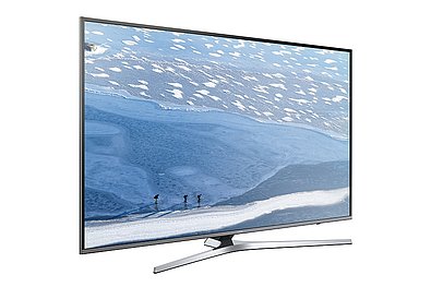 Fernseher von SAMSUNG 55" Flat UHD Smart TV KU6450 aus der Schräge